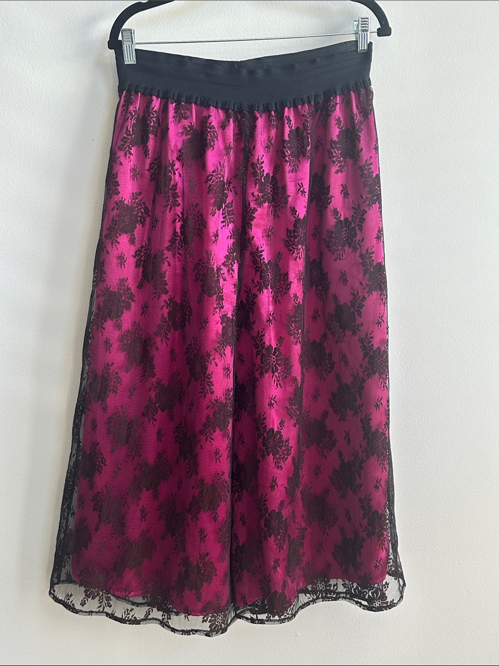 Y2K Victorias Secret Gold Label Women S Wide Leg Pants Black Lace Whimsigoth